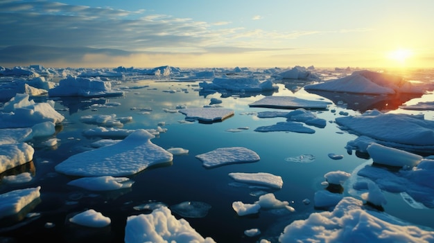 Capas de hielo en el océano ártico