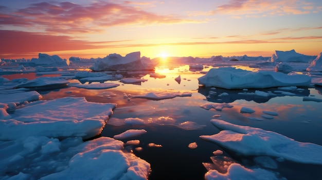 Capas de hielo en el océano ártico