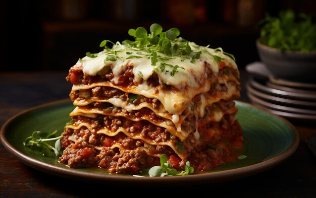 Las capas de lasagna boloñesa