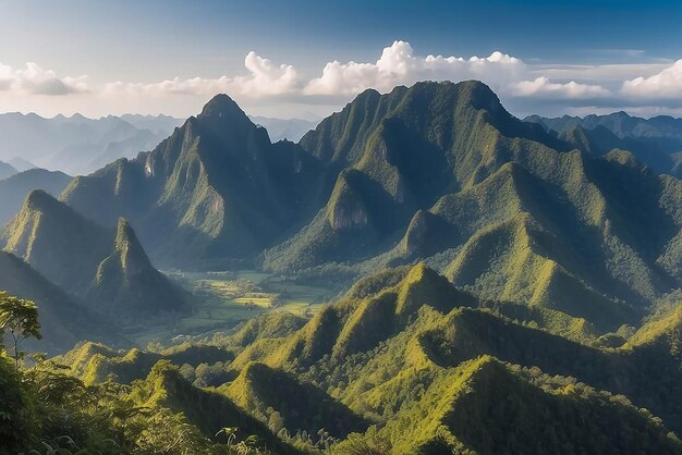 Capas de montañas en las Filipinas