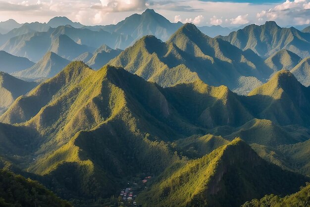 Capas de montañas en las Filipinas