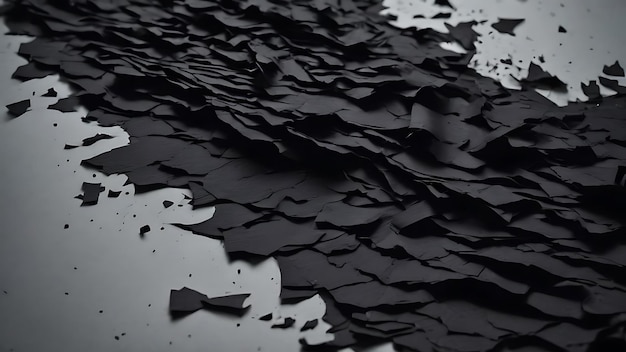 Capas de papel negro rasgado