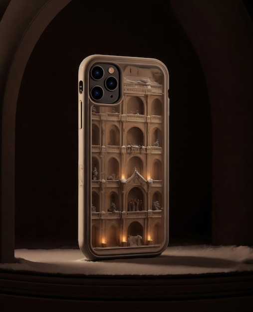 Capas para iPhone inspiradas na arquitetura renascentista com velas de LED