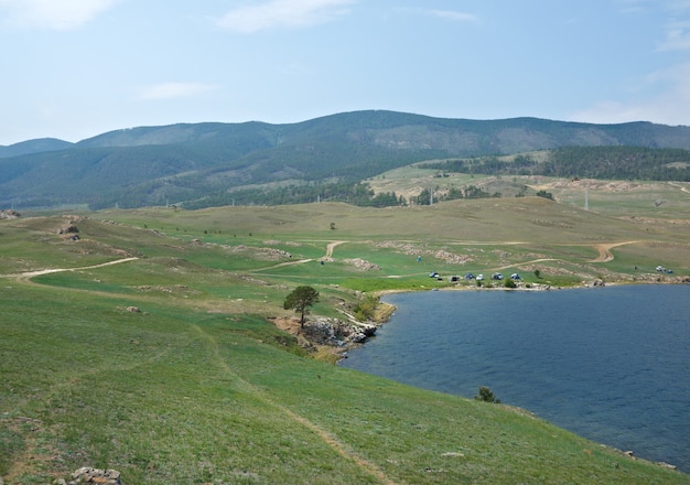 Cape hadarta.Maloe More Strait View, Baikalsee