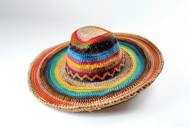 Foto capelo mexicano e conceito de cultura caribenha com sombrero colorido