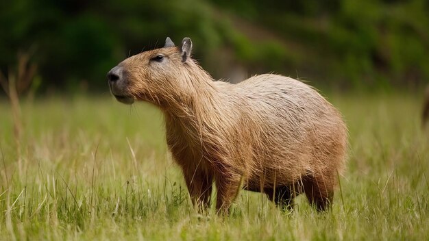 Foto capibara en el hábitat natural del pantanal norte