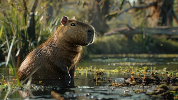 Foto capibara na natureza