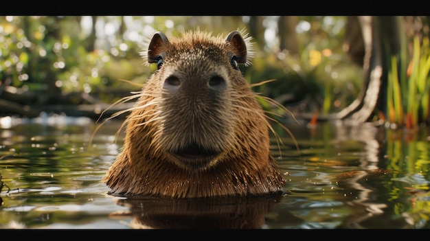 Foto capibara na natureza