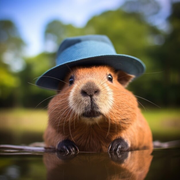 Capibara Retrato de uma única capibara posando imagem Tecnologia de IA gerativa