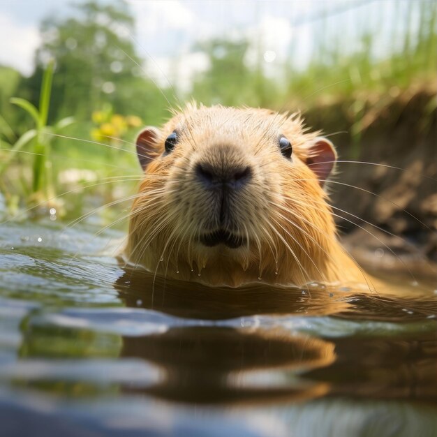 Capibara retrato de uma única capibara posando imagem tecnologia de ia gerativa