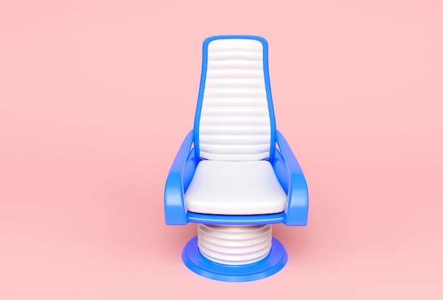 Capitan Pilot Chair 3D-Illustration minimales Rendering auf rosa Hintergrund