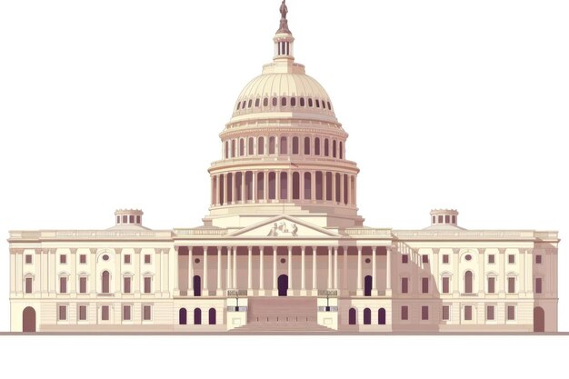 Foto el capitolio de los estados unidos o edificio del capitolio washington ee.uu. aislado sobre un fondo blanco