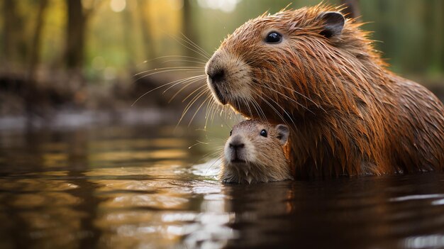 Capivara Beija Bochecha Capivara Bebê