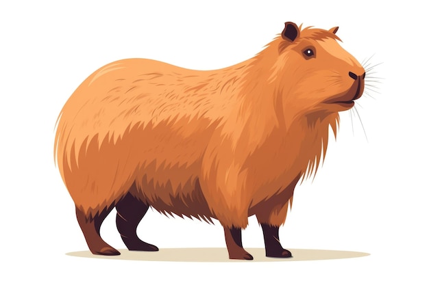 Um personagem de desenho animado de capivara com fundo branco, Vetor  Premium em 2023