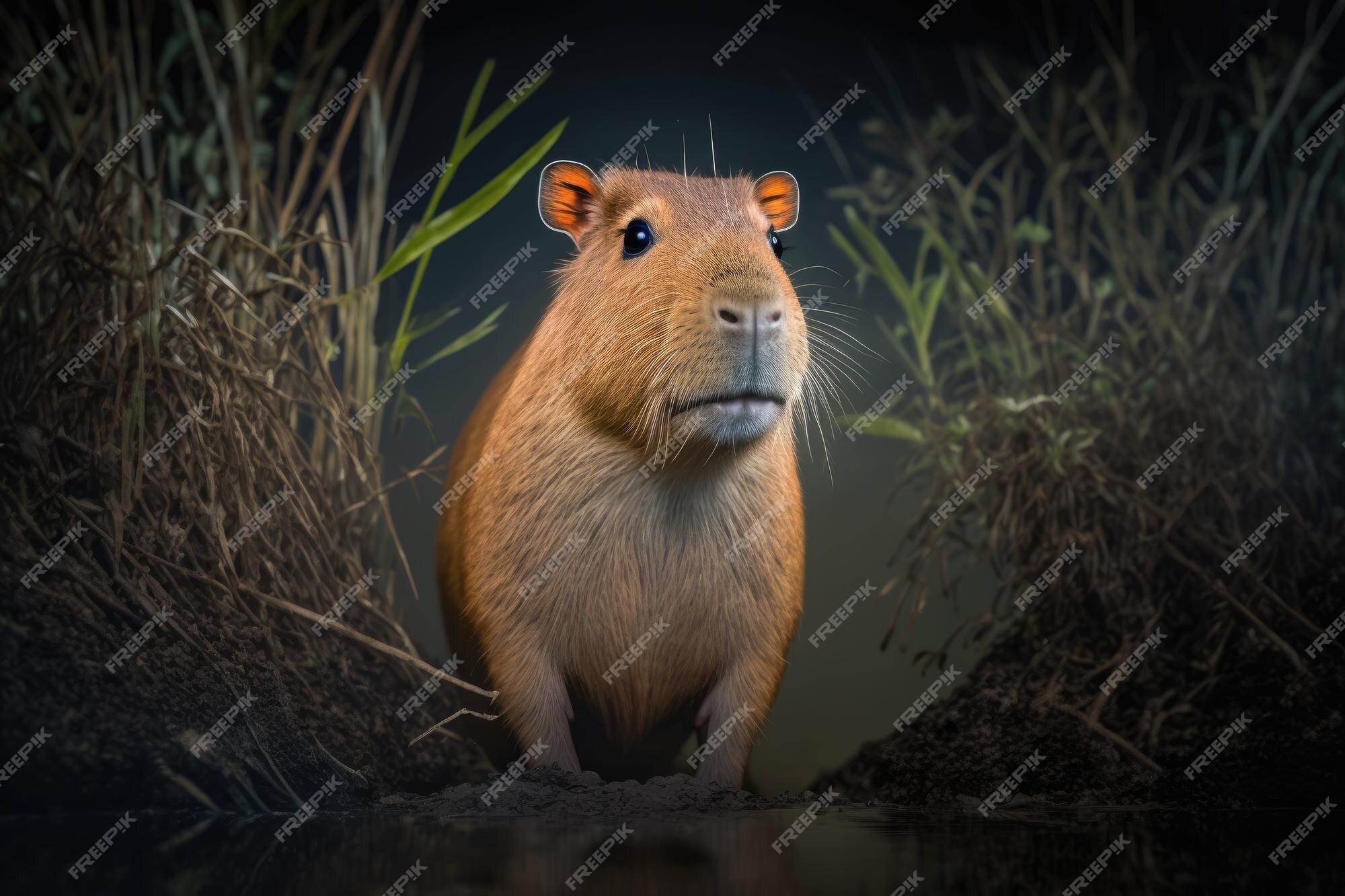 Imagem Padrão Da Capybara Na Floresta Verde-selva E Animal