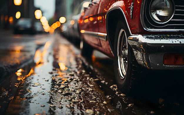 El capó de un coche de lujo está sucio por los excrementos de los pájaros