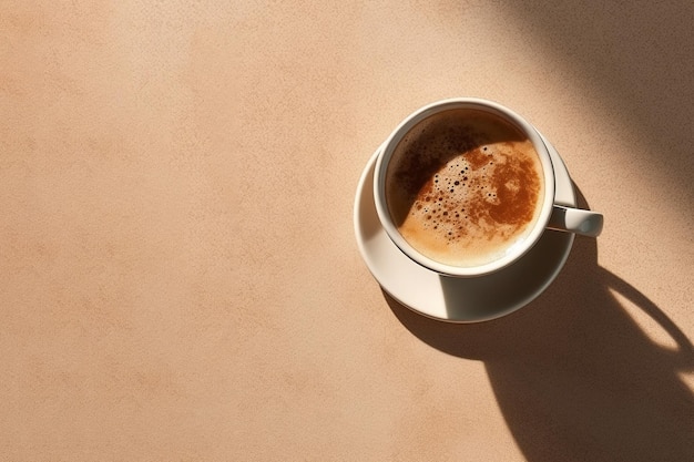 Cappuccino auf einem soliden Hintergrund Generative KI