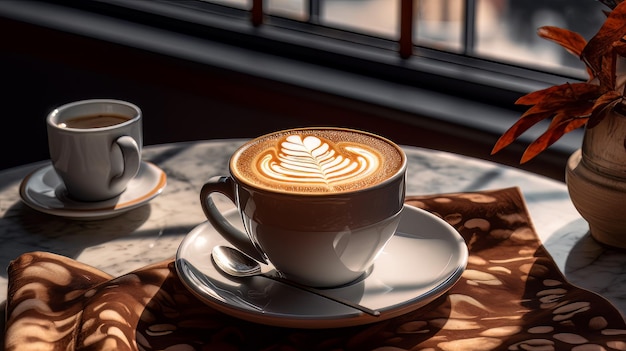 Cappuccino-Genuss Ein perfekter Morgen im Café