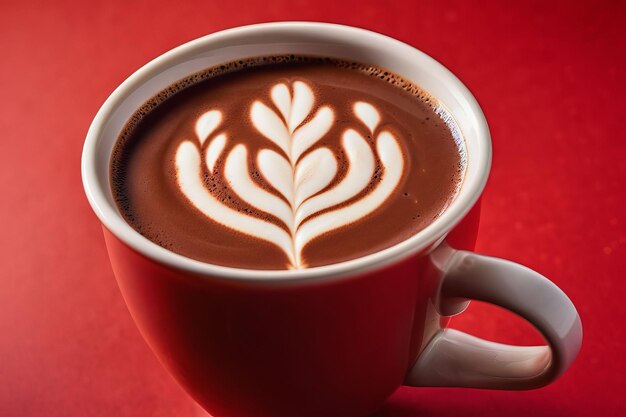 Foto cappuccino gourmet com latte art ai gerado