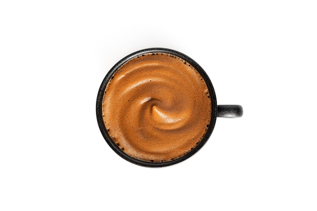 Cappuccino isoliert auf weißem Hintergrund. Dalgona-Kaffee. Kaffeeschaum. Latte-Kaffee. Foto in hoher Qualität