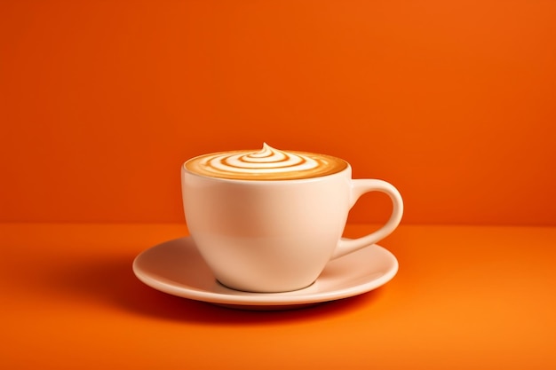 Cappuccino Quente Abraçando uma Aura Gerativa Ai Laranja