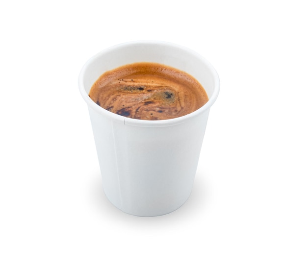 Cappuccino quente ou Barista em copo de papel branco