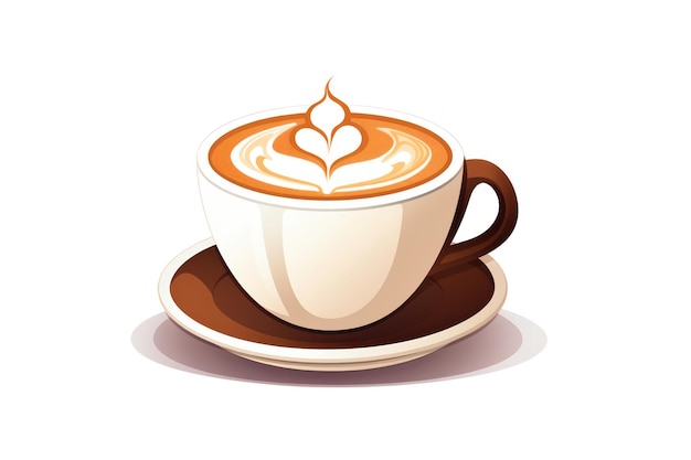 Foto cappuccino-symbol auf weißem hintergrund