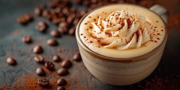 Cappuccino-Tassen mit Latte-Kunst-Top-View-Flat-Lay