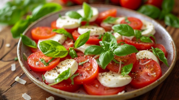 Caprese Salat aus der Nähe