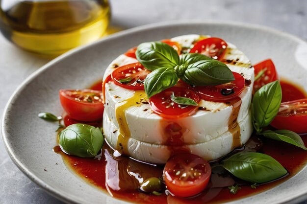 Caprese Salat aus der Nähe