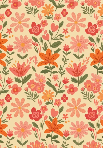 El capricho del arte popular el patrón floral un juguetón diseño de jardín de primavera
