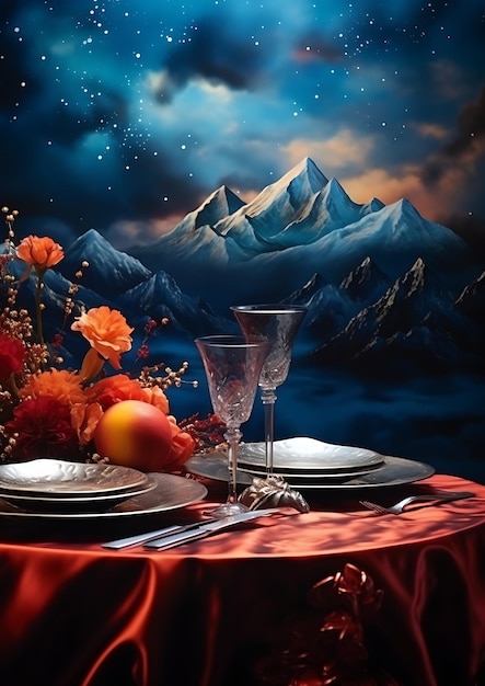 Foto capricho e maravilha cartão de convite de banquete arte para encantar