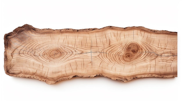 Capricho de madera aislado Vista superior Elevación de una pieza de madera distintiva