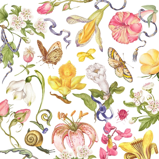La caprichosa acuarela floral