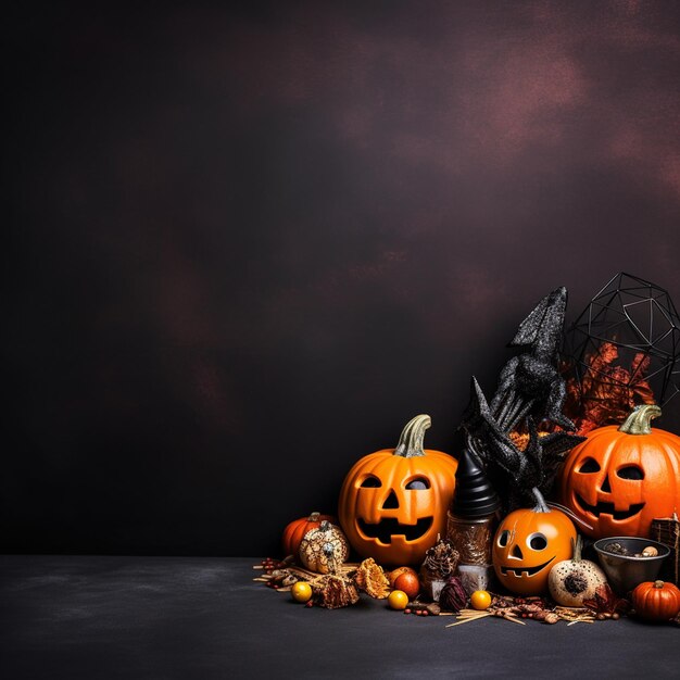 La caprichosa bruja de Halloween en una escoba