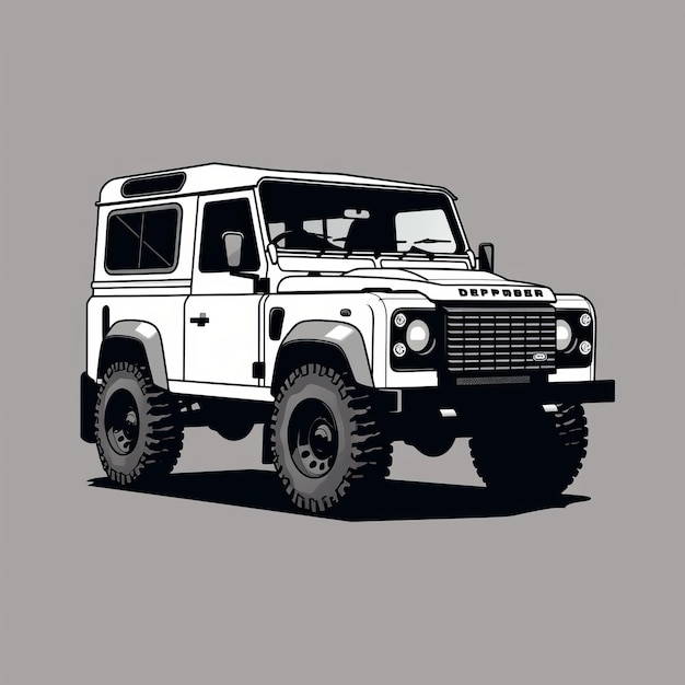 La caprichosa ilustración vectorial del Land Rover Defender Xlt Octa