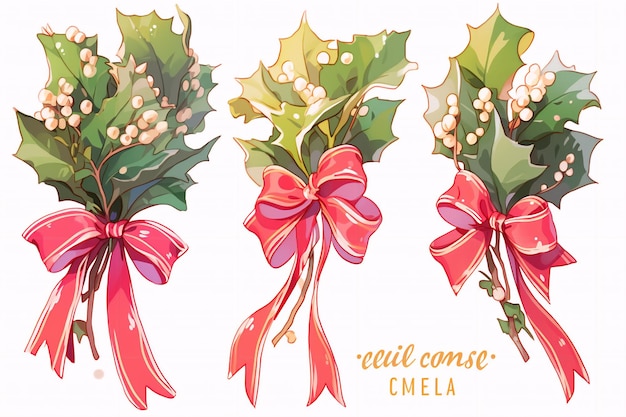 Caprichosas Férias Um País das Maravilhas de Aquarela Clip Art Feminino de Natal