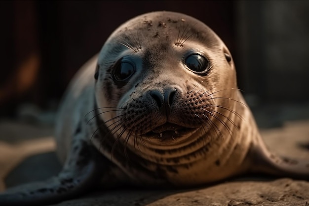 El caprichoso amigo de la foca en reposo