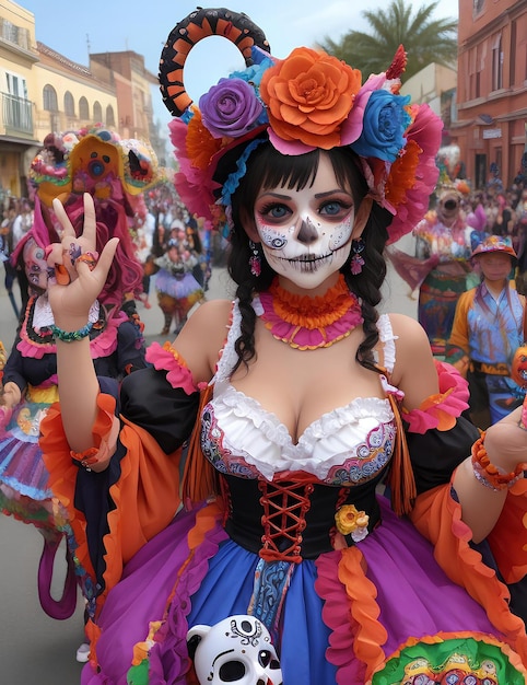 Un caprichoso desfile del Día de Muertos con IA generativa