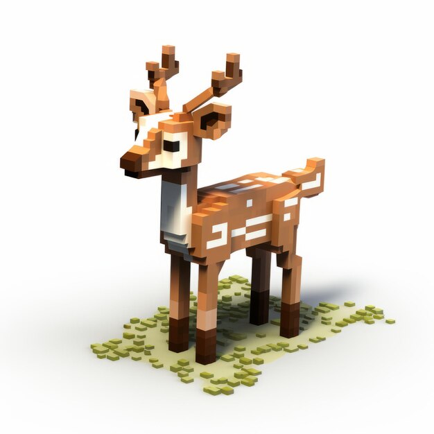 Foto caprichosos 3d deer sprites figurativos de minecraft de alto detalle