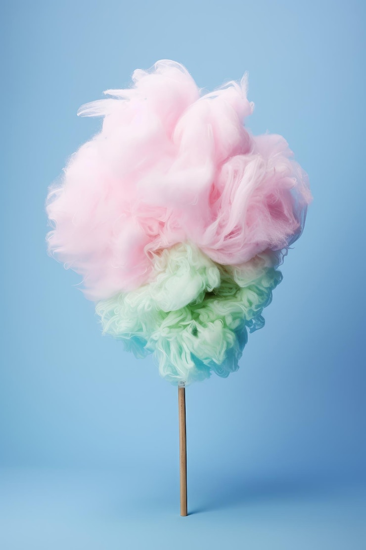 Foto los caprichosos puffs de pastel el dulce atractivo del algodón de caramelo sueños ia generativa
