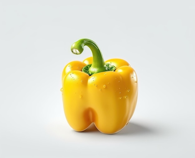 Capsicum amarillo aislado sobre un fondo blanco