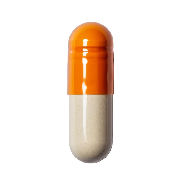 Cápsula de comprimido isolada em branco transparente Medicamento de saúde