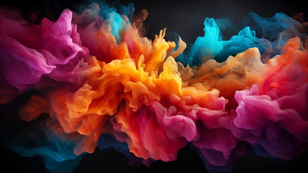Capsula de cores Uma nebulosa como uma mistura colorida de várias cores luminescentes