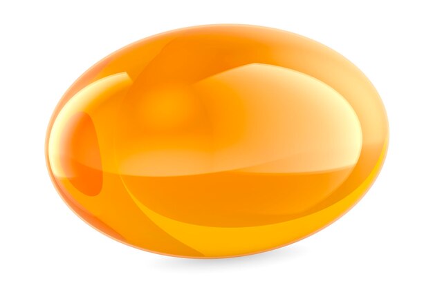 Capsula de gelatina suave amarilla Vitamina o suplemento dietético con representación en 3D