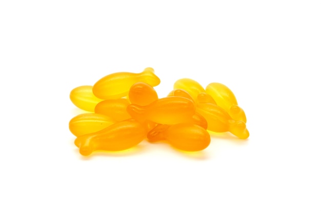 Cápsulas de gel de omega 3 de aceite de hígado de bacalao aisladas