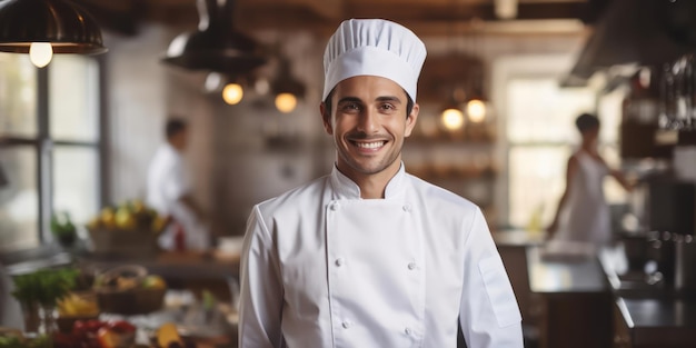 Captando un momento de orgullo culinario en la sonrisa de un chef