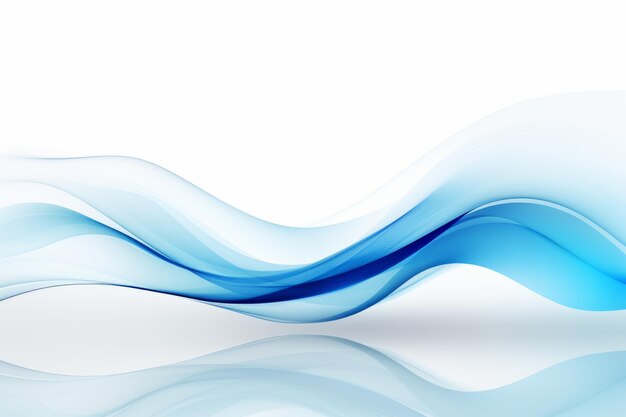 Foto captivadora onda azul de luz sobre un fondo blanco creada con ia generativa
