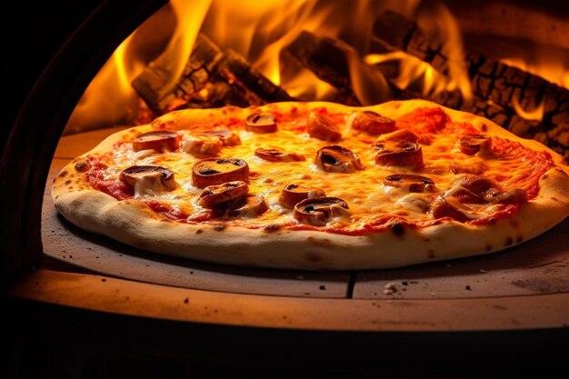 Captura aérea de calor do forno de pizza