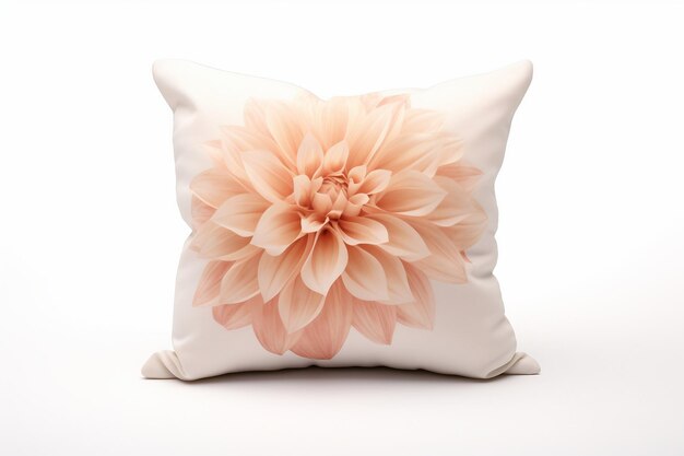 Foto captura una almohada decorativa con un motivo floral